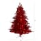 5ft. Pre-Lit Red Flocked Fraser Fir Artificial Christmas Tree with Red Lights